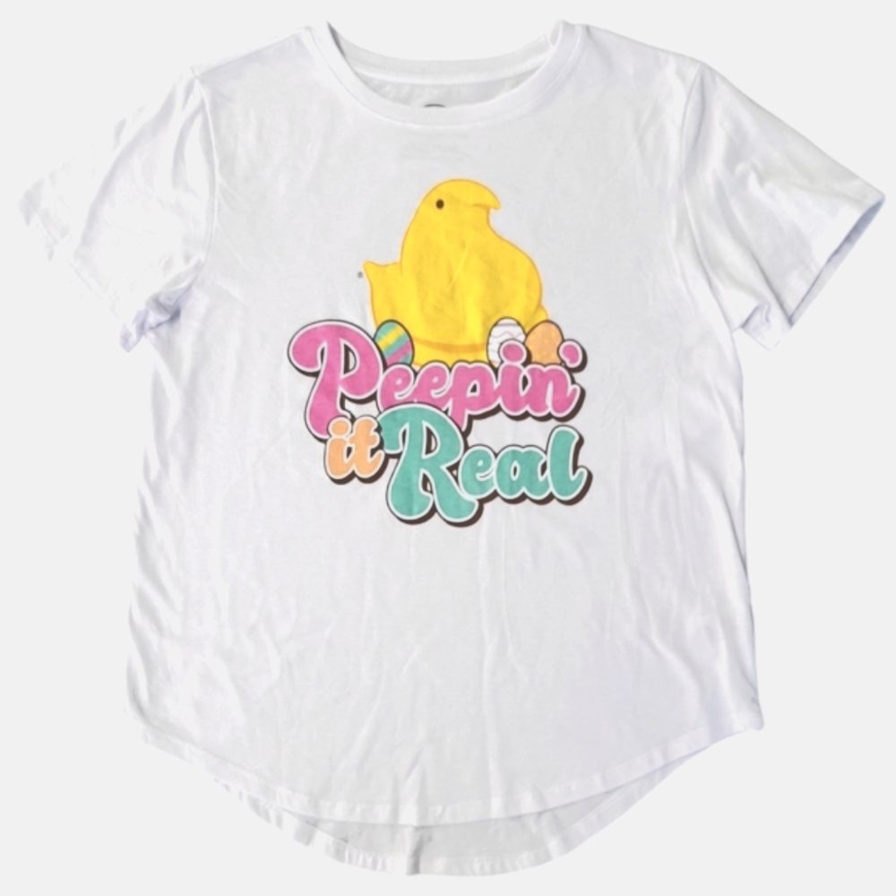Women's Juniors Peepin' It Real Graphic Tshirt